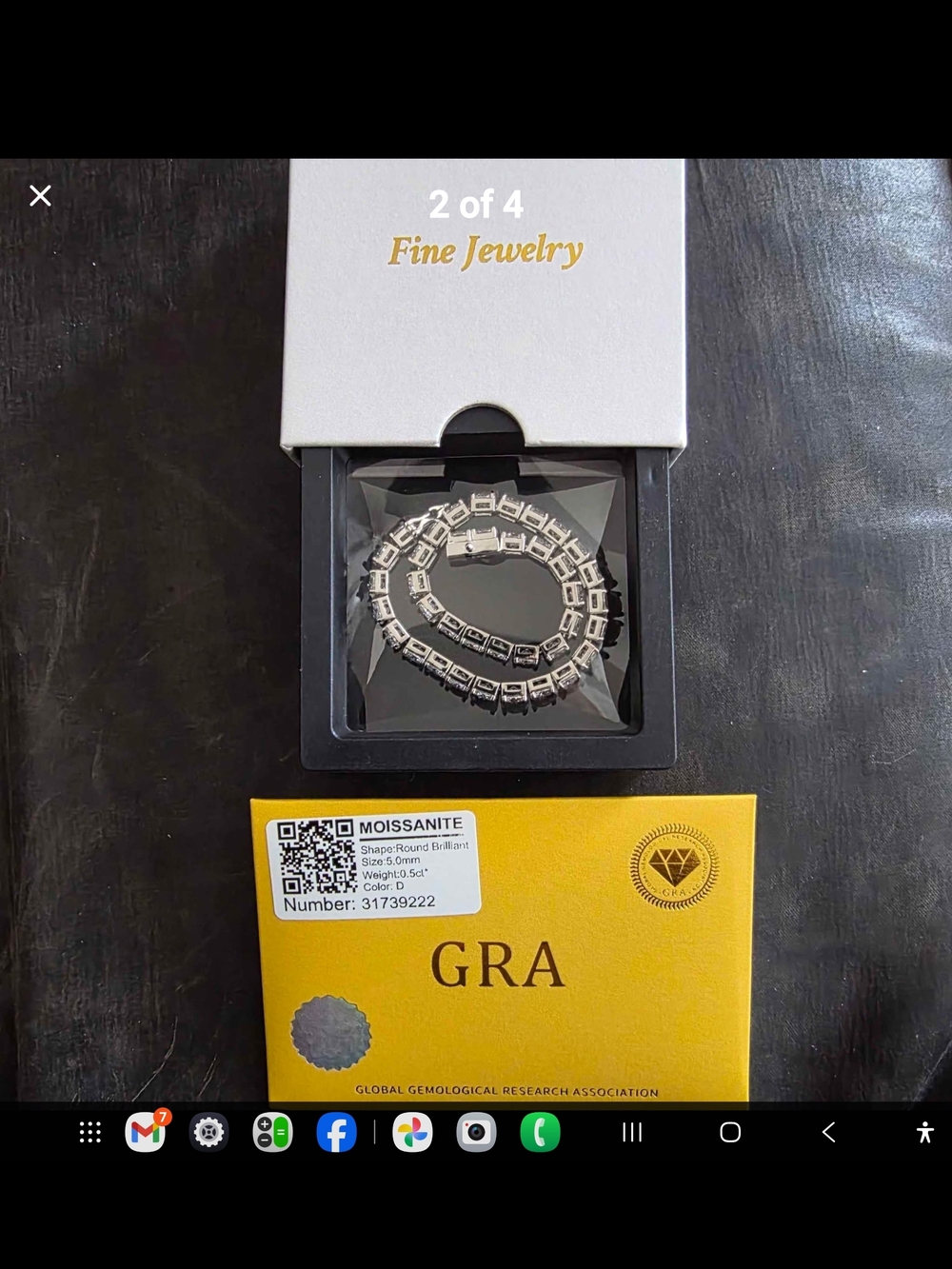 MOISSANITE 5MM TENNIS BRACELET 18K/925SS PASS DIAMOND TESTER GRA & WARRANTY CARD